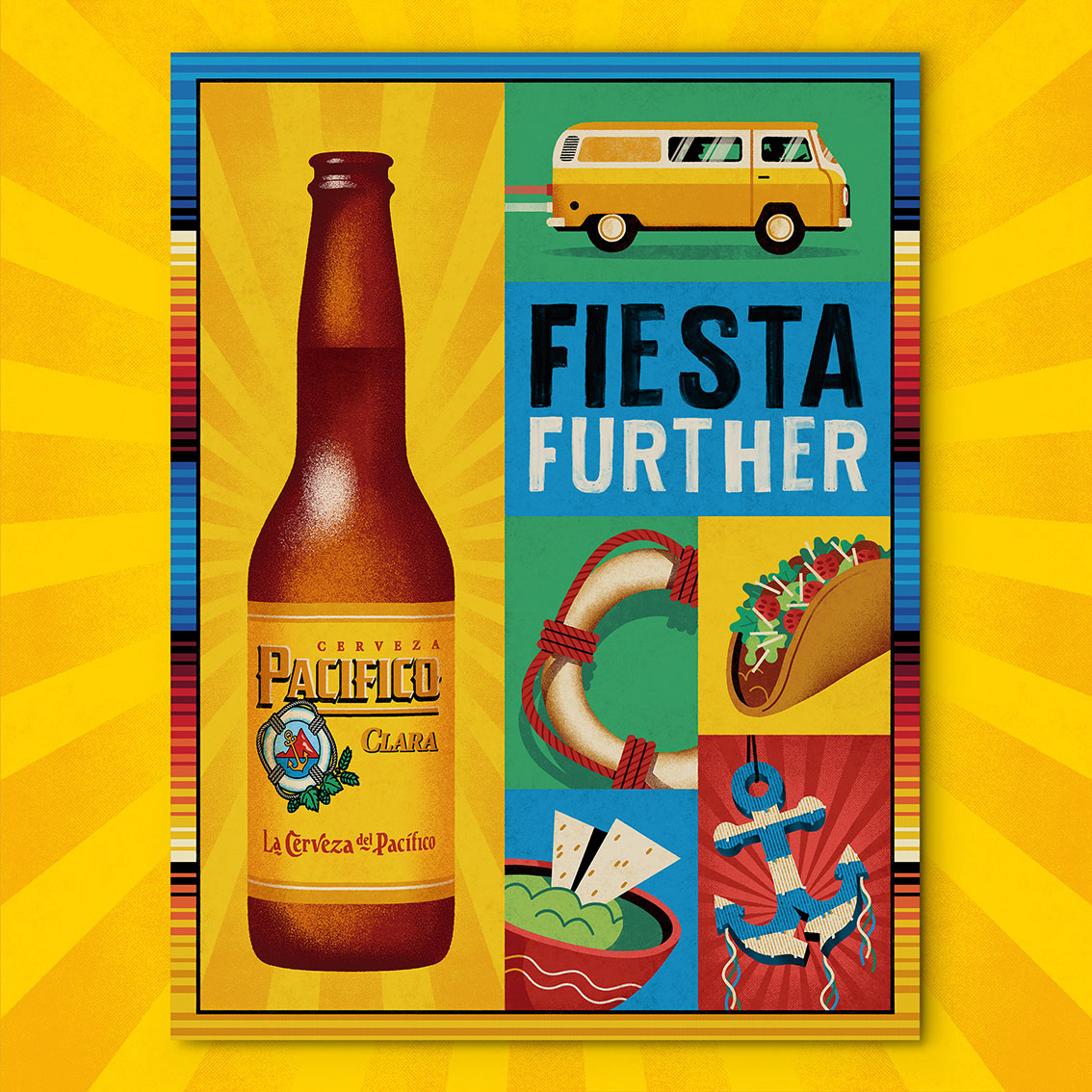 Daniel Diosdado poster illustration for Pacifico beer