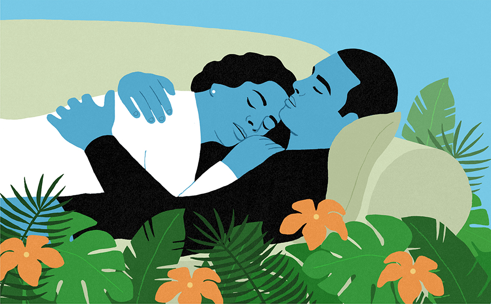 James Steinberg cuddling illustration for Reader's Digest